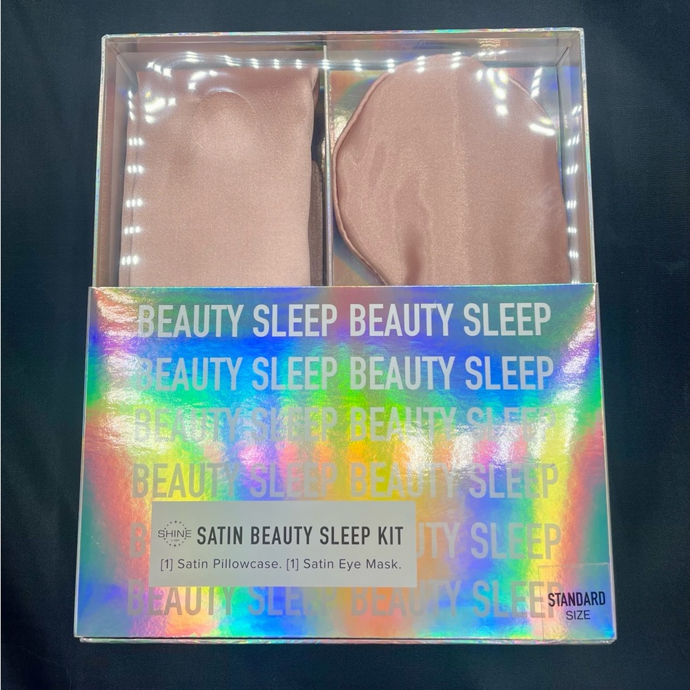 NEW Shine Satin Beauty Sleep Kit (Pillowcase & Eye Mask)